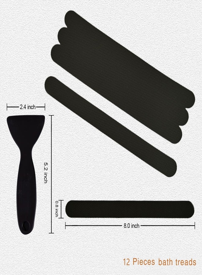 Secopad Original Anti-Slip Shower Stickers for Bathtub & Shower Floor, Strong Adhesive Safety Strips with Scraper Ideal for Families with Kids, Adults & Seniors, 24 PCS (Black) - Image 3